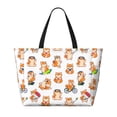 thumbnail image 2 of Xecao Kawaii Shiba Dog for versatile beach bag for women includes zipper pockets and waterproof material, ideal for vacations and adventures., 2 of 7