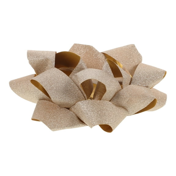 WRITWAA Golden Glitter Bows for Decorative Wrapping and Present Adornment 2Pcs