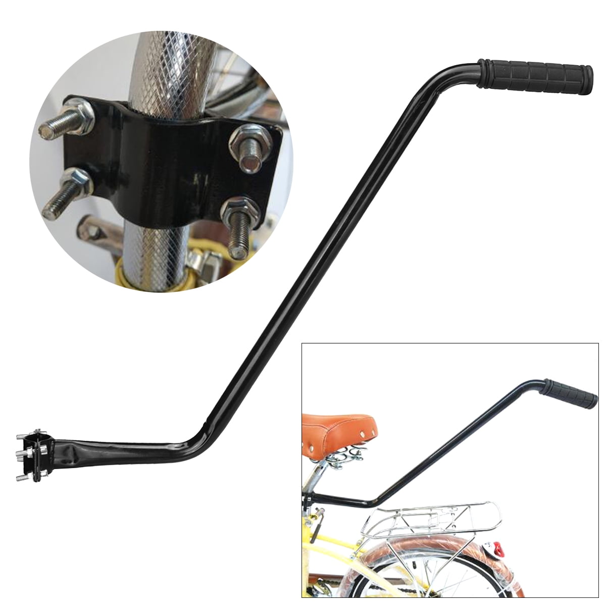 Bike Push Handle Bar Safety Pole Bike Training Handle Child's Bike Balance Aid Safety Pole Control For Training Child Bicycle Black Children's Bikes Accessories Cycling 