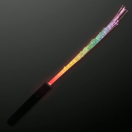 Latigo Handle Light - FlashingBlinkyLights Multicolor Fiber Optic Light Wand with Black Handle