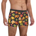 thumbnail image 4 of Salouo Colorful Maple Leaves Print Men's Boxer Briefs,Breathable Underwear Elastic Waistband Briefs for Men -Small, 4 of 8