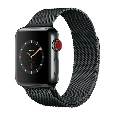 Apple Watch Series 3 (GPS) 38mm / 42mm Space Gray Aluminum Case with Black Sport Band - WiFi GPS - Space-gray, Used