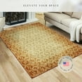 thumbnail image 2 of Maples Rugs Arden Farmhouse Trellis Gold Terracotta Non Slip Indoor Area Rug, 5' x 7', 2 of 6