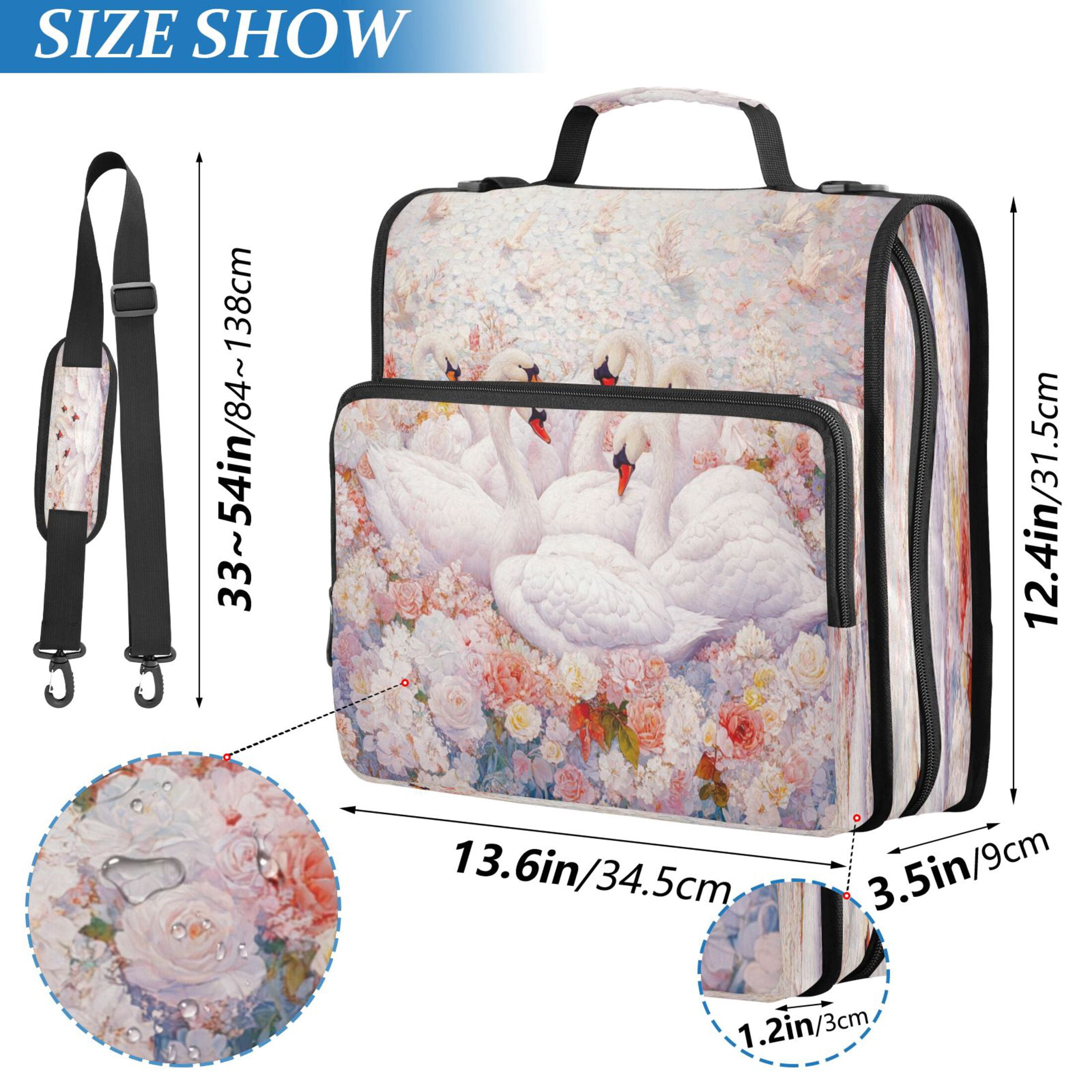 YAZAOO Zipper Binder trapper keeper Documents Organized Design Blossoming Elegance Printed