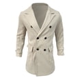 thumbnail image 4 of KKBOTIVE Men's Jacket Coat Long Jackets Winter Overcoat Peacoat Double Collared for Men's Fashion Clothes ( Khaki Size: M ), 4 of 4