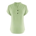 thumbnail image 4 of Womens Short Sleeve Tops Women's Fashion Casual V Neck Down Short Sleeve Top T Shirt Tops for Women, 4 of 6
