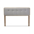 thumbnail image 6 of Baxton Studio Palina Mid-Century Modern Light Grey Fabric Upholstered Walnut Brown Finished Wood Full Size Headboard, 6 of 9