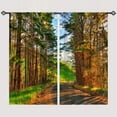 thumbnail image 2 of Landscape Curtains Nature Scenery Theme Window Drapes with Sunset Forest Sunshine Tree Path Scene Print Pattern Rod Pocket Decor Curtains for Bedroom Living Room Office 2 Panels 42 x 63 Inch, 2 of 6