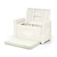 thumbnail image 4 of SK New Interiors Bruno Rectangular Chest Ottoman  32" ECO Natural Rattan Wicker Handmade w/ Cushion, White Wash, 4 of 6