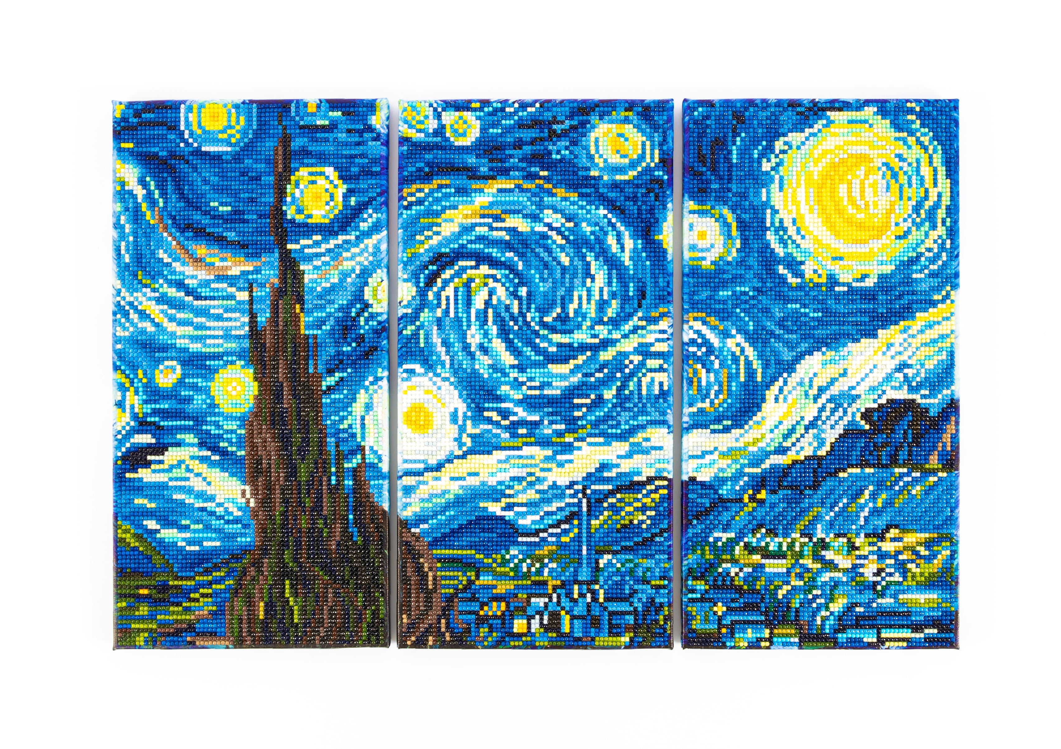 DIAMOND DOTZ® Starry Night (Après Van Gogh) Triptych Diamond Painting Kit