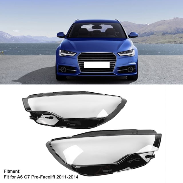 Headlamp Lens Headlight Lens Headlight Cover Car Accessory Left Right Headlight Lens Cover Accessory Fit For A6 C7 Pre-Facelift 2013-2015