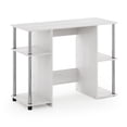 thumbnail image 1 of Furinno 15112 JAYA Compact Computer Study Desk White Oak Stainless Steel Tubes, 1 of 7