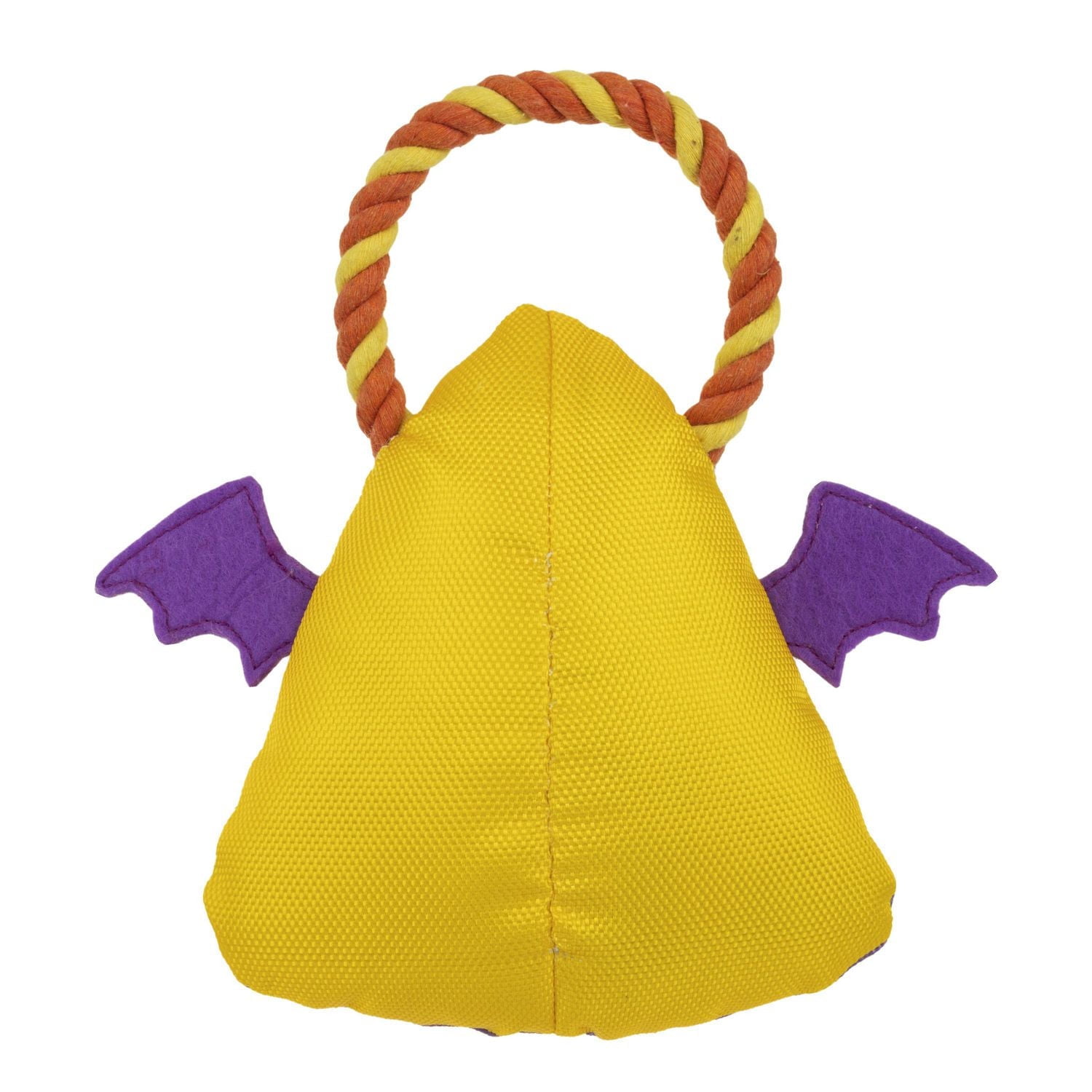 Vibrant Life Halloween 8 in Squeaky Plush Dog Toy, Candy Corn with Rope