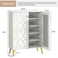 thumbnail image 5 of Mirrored 5-Tier White Modern Shoe Cabinet with Doors, Large Wooden Freestanding 25-Pair Shoe Rack Storage for Entryway, Bedroom, 5 of 6