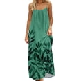 thumbnail image 2 of LVHAOGJOB Spaghetti Robe à Bretelles pour Femmes Longue Maxi Robe d'Été Sans Manches Dos Nu Imprimé Robe Tendance pour Dames Plage, 2 of 9