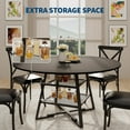 thumbnail image 3 of Space-Saving Round Dining Table with Storage Shelf – 42 Inch Modern Wood & Metal High Top Table for 4-6, Sturdy Circle Design for Kitchen or Dining Room, Black, 3 of 7