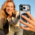 thumbnail image 4 of 17promax Case with Ring Stand 360Â°Ring Holder Kickstand [Support Car Mount] Rose Gold Plating Edge Slim Shockproof Protective Phone Case Cover for 17promax, Black, 4 of 6
