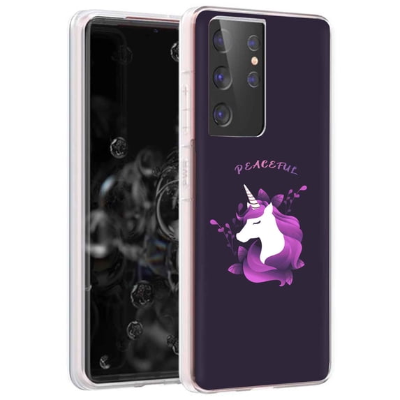TalkingCase Slim Phone Case for Samsung Galaxy S21 Ultra 5G, S30 Ultra, (Not S21,S21+), Peaceful Unicorn Print, Lightweight,Flexible,Soft, USA