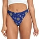 thumbnail image 1 of Balery Golden Snowflakes Royal Blue Tangas de Algodón para Mujer con Estampado – Ropa Interior Sexy, Transpirable, G-string-X-Large, 1 of 6