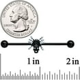 thumbnail image 2 of Body Candy Womens 14G Black PVD 316L Steel Helix Cartilage Earring Skull Spider Industrial Barbell 1 1/2", 2 of 2