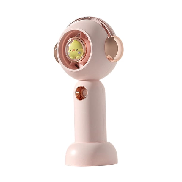 Ventilador de escritorio portátil con nebulización, mini ventilador recargable con ajuste de 3 velocidades. Rosa