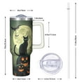 thumbnail image 2 of 40oz Halloween Tumbler with Handle – Skull Ghost Witch Drinkware with Lid and Straw – Creepy Theme Travel Cup – Halloween Birthday Gifts, 2 of 5