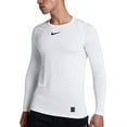 thumbnail image 2 of Nike Men's Pro Fitted Long Sleeve Training Top (White, M), 2 of 5