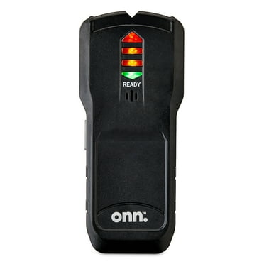 onn 6-Inch Electronic Stud Finder, with LED Light Indicator and Audio Detection, Black