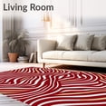 thumbnail image 2 of ODIKA 2'x3' Machine Washable Non-Slip Area Rug, Contemporary Interlocking Waves with Metallic Accents Artistic High Traffic Rug, Red, 614539, 2 of 7