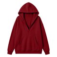 thumbnail image 5 of cocolona Pullover Hoodies for Women Deep V Neck Long Sleeve Trendy Sweatshirts Casual Solid Color Tops, 5 of 7
