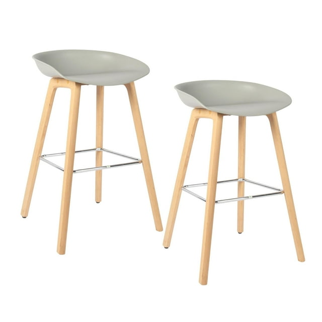 Bronte Living 26 inch Modern Polypropylene Counter Stool with Footrest for Kitchen, Restaurant - Series Connor - Set of 2