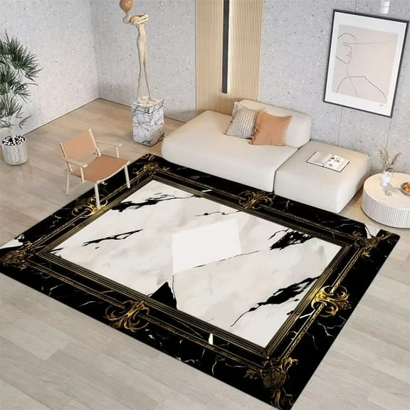 Classical Light Luxury Carpet Living Room Large Area Rugs for Study Decoration Anti Slip Lightweight Bedroom Floor Mats Washable