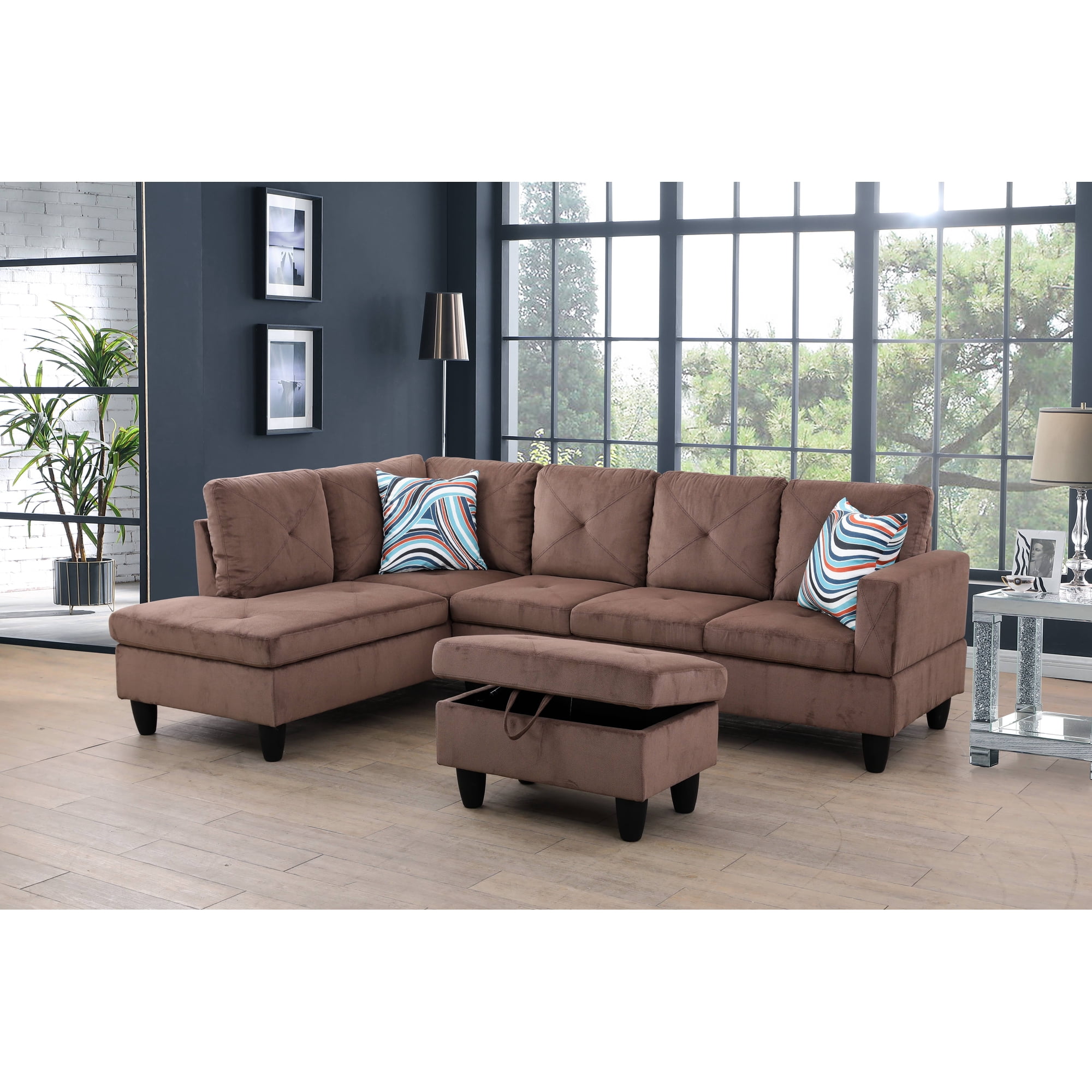 Ponliving Furniture 3-Pieces Living Room Sofa Set