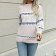 thumbnail image 5 of Christmas Sweaters for Women Snowflake Fashion Fair Isle High Neck Sweater Loose Comfortable Fall Winter Long Sleeve Pullovers Top Multicolor, 5 of 8