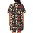 thumbnail image 3 of Lsque rock record Skull Women's Short-Sleeved Pajama Set - 2 Piece Soft and Lightweight Sleepwear Set-Large, 3 of 9