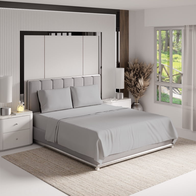 Color Sense 600 Thread Count Cotton Queen Sheet Set, 4-Piece photo 3