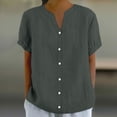 thumbnail image 2 of Ladies' New Top With A Small V Neck And Loose Buttons, 2 of 5