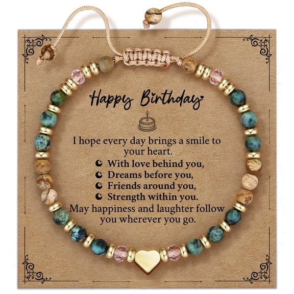 Happy Birthday Gifts for Women, Best Friend Friendship BFF Bestie Bracelets, Sister Gift from Sister, Turquoise Blue Bracelet, Retirement Mom Gifts