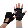 thumbnail image 2 of Unique Bargains Yoga Gloves Anti-slip Fingerless Pilates Gloves One Size Black, 2 of 5