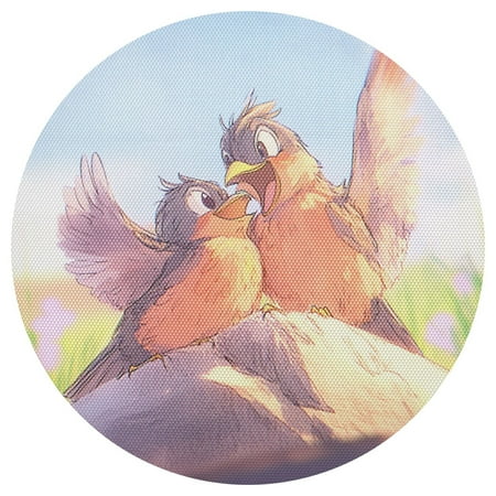 

Cartoon Birds Singing 4-Piece 15.4in Heat-Proof PVC Plate Mats Easy Cut and Clean for Family Use