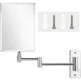 thumbnail image 5 of MIRRORVANA Frameless Wall Mount Mirror for Bathroom with 11" Extension Swivel, No Magnification, Rectangular 8.7" x 6.3" Surface, Chrome, 5 of 7