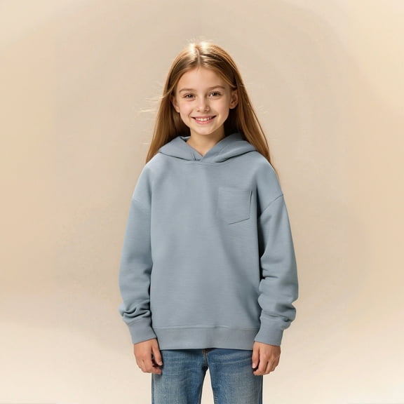 Teen Boys Hoodies Grey Hooded Casual Long Sleeve Hoodies Winter Clothes Girls 10-11 Years Clothes