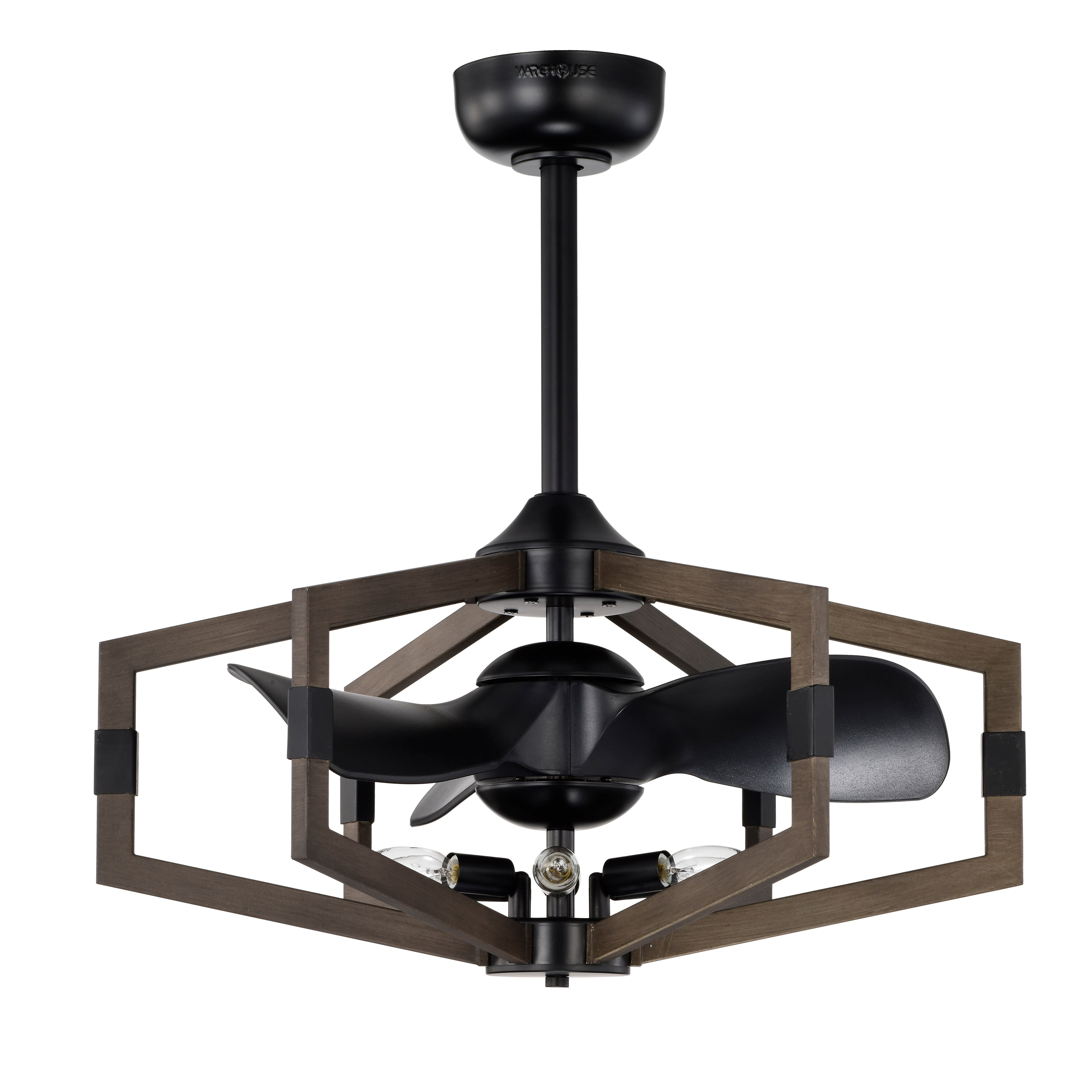 Nicklas 26 in. Indoor Black Finish Ceiling Fan with Light Kit and Remote