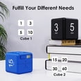 thumbnail image 2 of Minthouz Cube Timers portable timer Gravity Sensor Flip Timer Kitchen Timer Kids Timer Workout Timer and Game Timer for Time Management and Countdown Settings (2 Pieces 2.6 Inch), 2 of 9