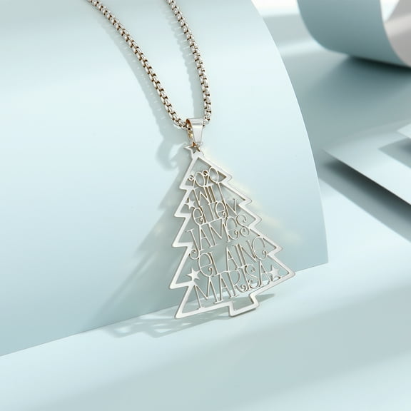 Custom Personalized Family Tree Name Pendant Necklaces for Women Men Customized Christmas Nameplate Choker Party Jewelry