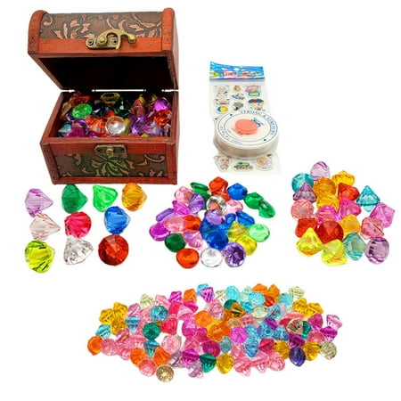 

Famure Diving Diamonds Set Diving Gems Pool Toys - Colorful Summer Swimming Pool Diamonds - Acrylic Gemstones Boy Girl Toys with Treasure Boxes