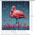 thumbnail image 6 of Flamingo Waterproof Shower Curtain Set with Hooks - Printed Bathroom Decoration - 3 Piece Curtain Set, 6 of 6