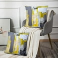thumbnail image 6 of Yellow and Grey Abstract Art Artwork Pillow Cover, Gallery Modern Decorative Throw Pillows Cushion Cover for Bedroom Sofa Living Room 16 x 16 Inch Set of 2, 6 of 6