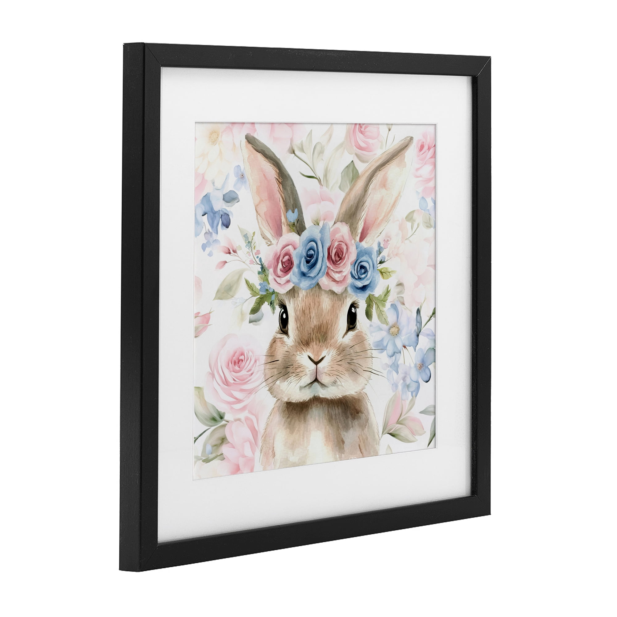 Stupell Industries Flower Power Bunny Black Framed Print Under Glass, design by Tina LeCour