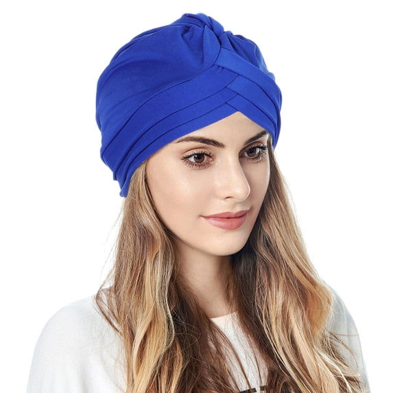 Women's Casual Solid Muslim Turban Cap Headwear Soft Wrap Comfort Slouchy Fit